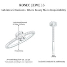 Certified 5 MM Lab Grown Diamond Engagement Ring With Side Stones Lab - ( EF-VS ) - Rosec Jewels