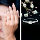 Certified 5 MM Lab Grown Diamond Engagement Ring With Side Stones Lab - ( EF-VS ) - Rosec Jewels