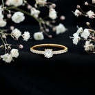 Certified 5 MM Lab Grown Diamond Engagement Ring With Side Stones Lab - ( EF-VS ) - Rosec Jewels