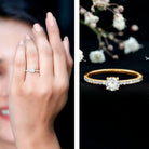 Certified 5 MM Lab Grown Diamond Engagement Ring With Side Stones Lab - ( EF-VS ) - Rosec Jewels