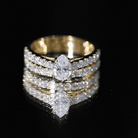 Certified Lab Grown Diamond Engagement Ring With Wedding Band Lab - ( EF-VS ) - Rosec Jewels