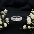 Certified Lab Grown Diamond Engagement Ring With Wedding Band Lab - ( EF-VS ) - Rosec Jewels