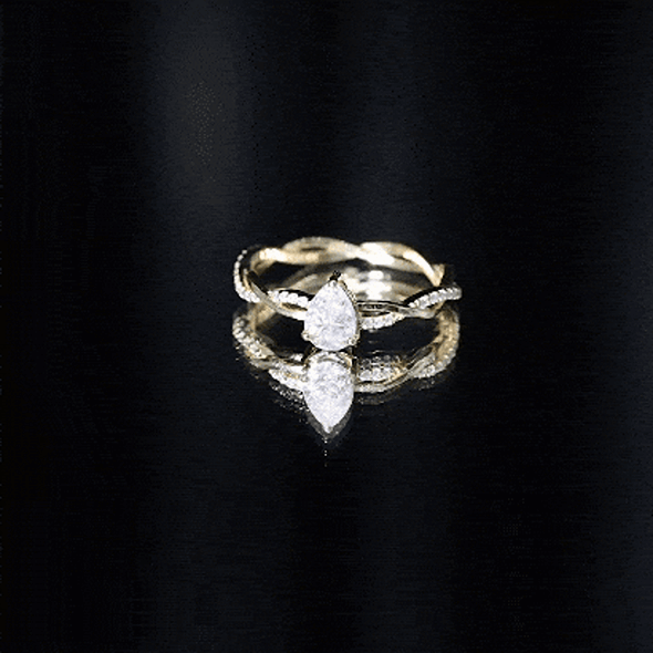Lab Grown Diamond 5X7 MM Pear Shaped Engagement Ring Lab - ( EF-VS ) - Rosec Jewels