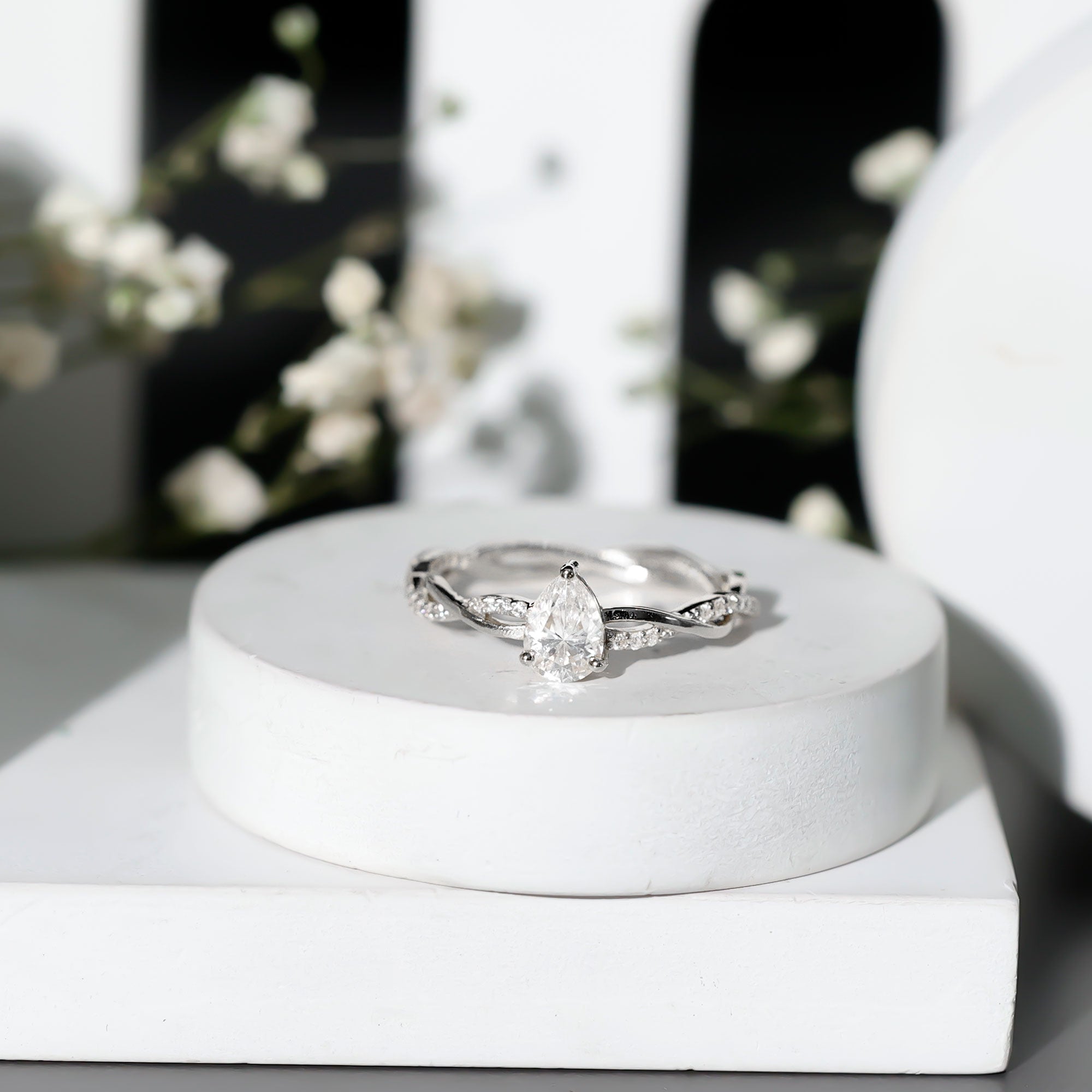 Lab Grown Diamond 5X7 MM Pear Shaped Engagement Ring Lab - ( EF-VS ) - Rosec Jewels