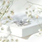Certified 6 MM Lab Grown Diamond Designer Bridal Ring Set Lab - ( EF-VS ) - Rosec Jewels