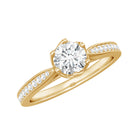 Rosec Jewels-Lab Grown Diamond Solitaire Engagement Ring with Side Stones