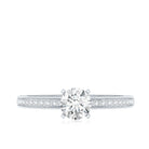 5MM Lab Grown Diamond Engagement Ring With Side Stones Lab - ( EF-VS ) - Rosec Jewels