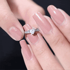 Rosec Jewels-Lab Grown Diamond 5 MM Heart Engagement Ring With Side Stones