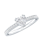 Rosec Jewels-Lab Grown Diamond 5 MM Heart Engagement Ring With Side Stones