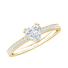 Rosec Jewels-Lab Grown Diamond 5 MM Heart Engagement Ring With Side Stones