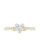 Rosec Jewels-Lab Grown Diamond 5 MM Heart Engagement Ring With Side Stones