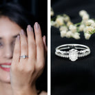 Rosec Jewels-Lab Grown Diamond 5X7 MM Oval Shaped Double Band Engagement Ring