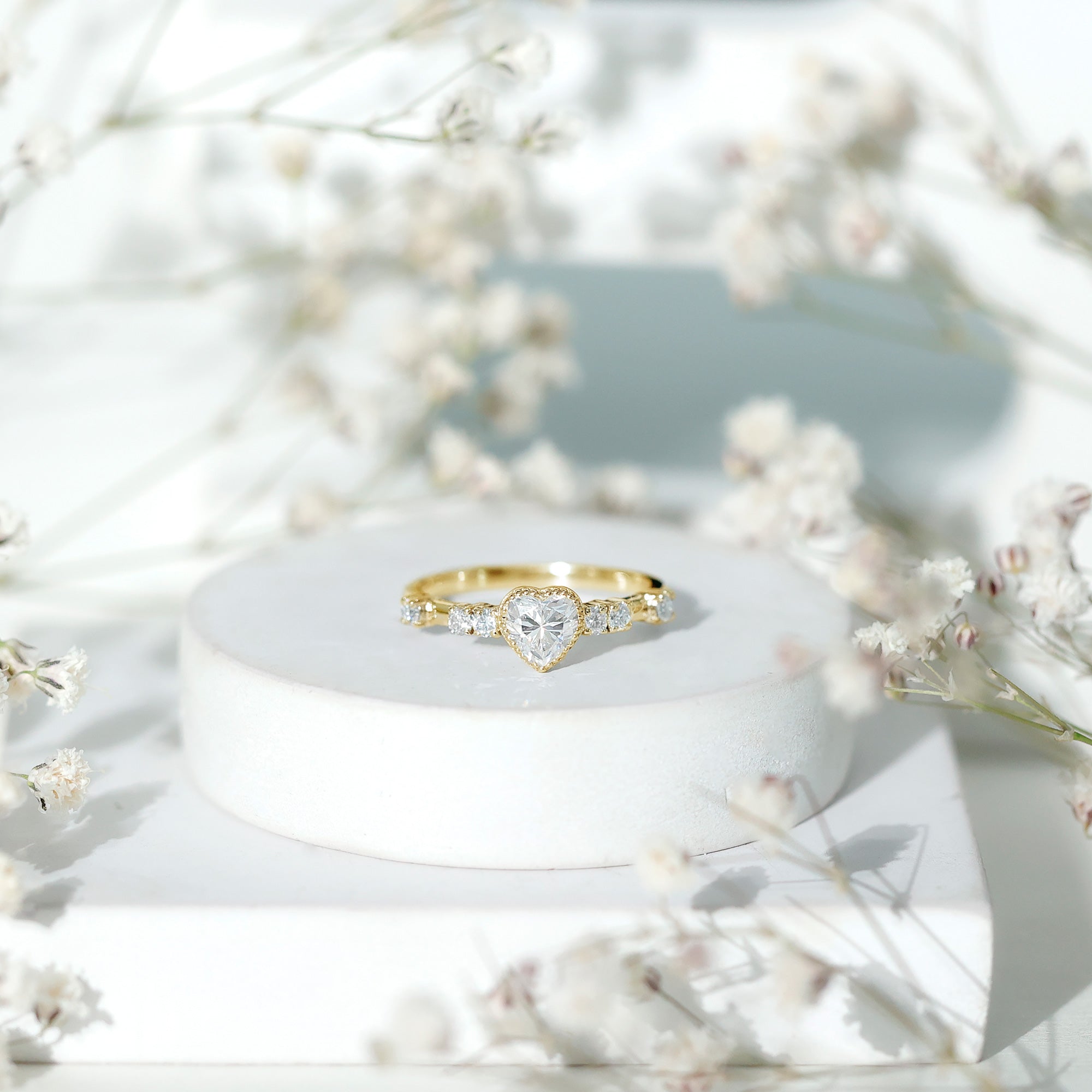 Bezel Set Lab Grown Diamond Heart Shaped Engagement Ring Lab - ( EF-VS ) - Rosec Jewels