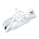 Certified Lab Grown Diamond 5X7 MM Pear Shaped Engagement Ring Lab - ( EF-VS ) - Rosec Jewels