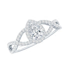 Lab Grown Diamond Teardrop Halo Engagement Ring For Women Lab - ( EF-VS ) - Rosec Jewels