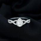 Lab Grown Diamond Teardrop Halo Engagement Ring For Women Lab - ( EF-VS ) - Rosec Jewels