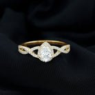 Lab Grown Diamond Teardrop Halo Engagement Ring For Women Lab - ( EF-VS ) - Rosec Jewels