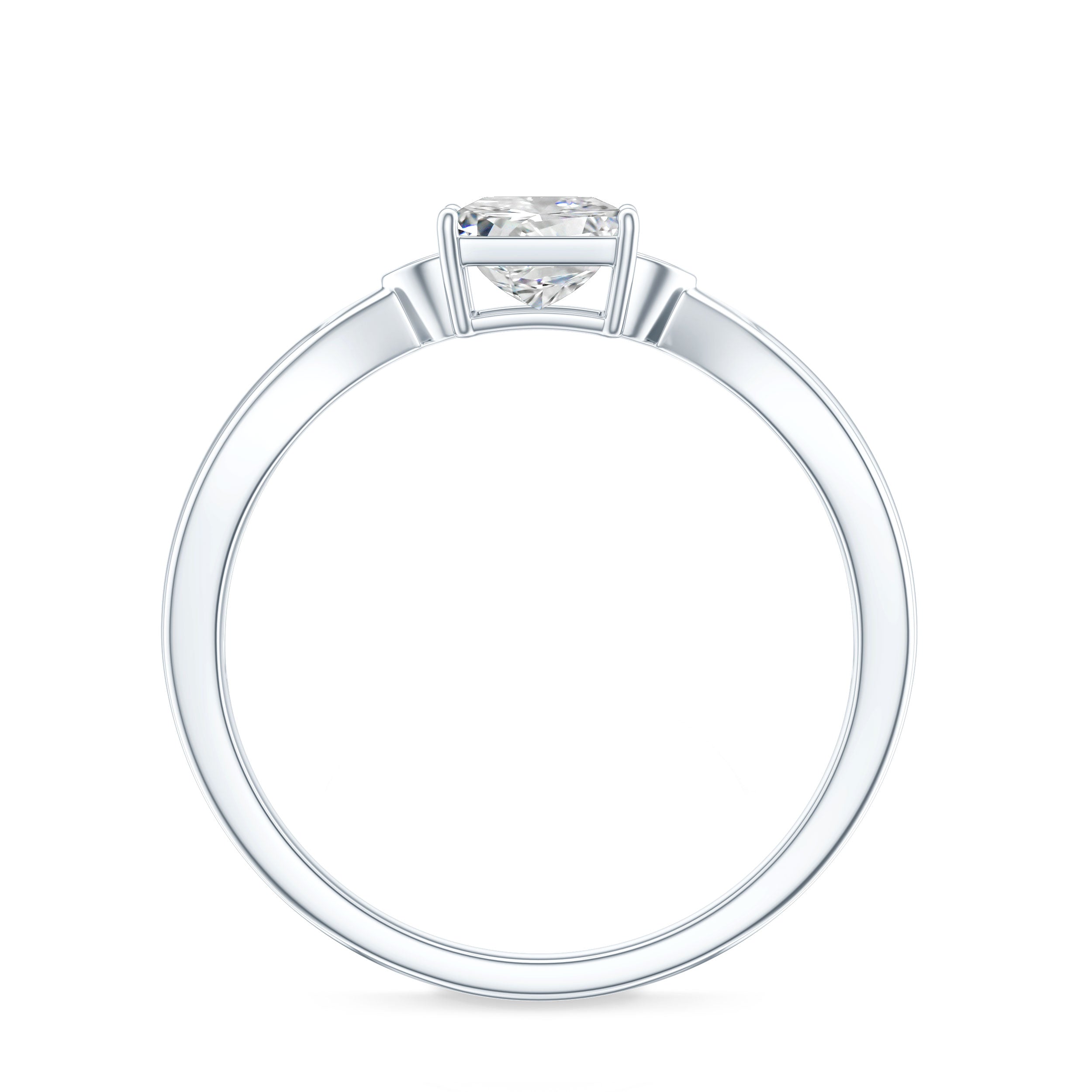 5 MM Princess Cut Lab Grown Diamond Solitaire Promise Ring Lab - ( EF-VS ) - Rosec Jewels