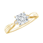 5 MM Princess Cut Lab Grown Diamond Solitaire Promise Ring Lab - ( EF-VS ) - Rosec Jewels