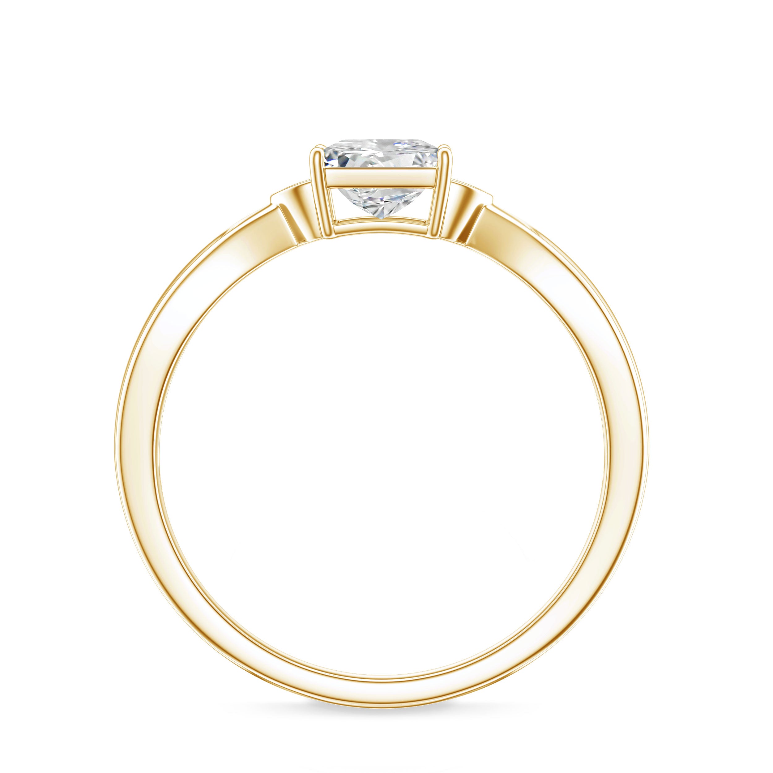 5 MM Princess Cut Lab Grown Diamond Solitaire Promise Ring Lab - ( EF-VS ) - Rosec Jewels