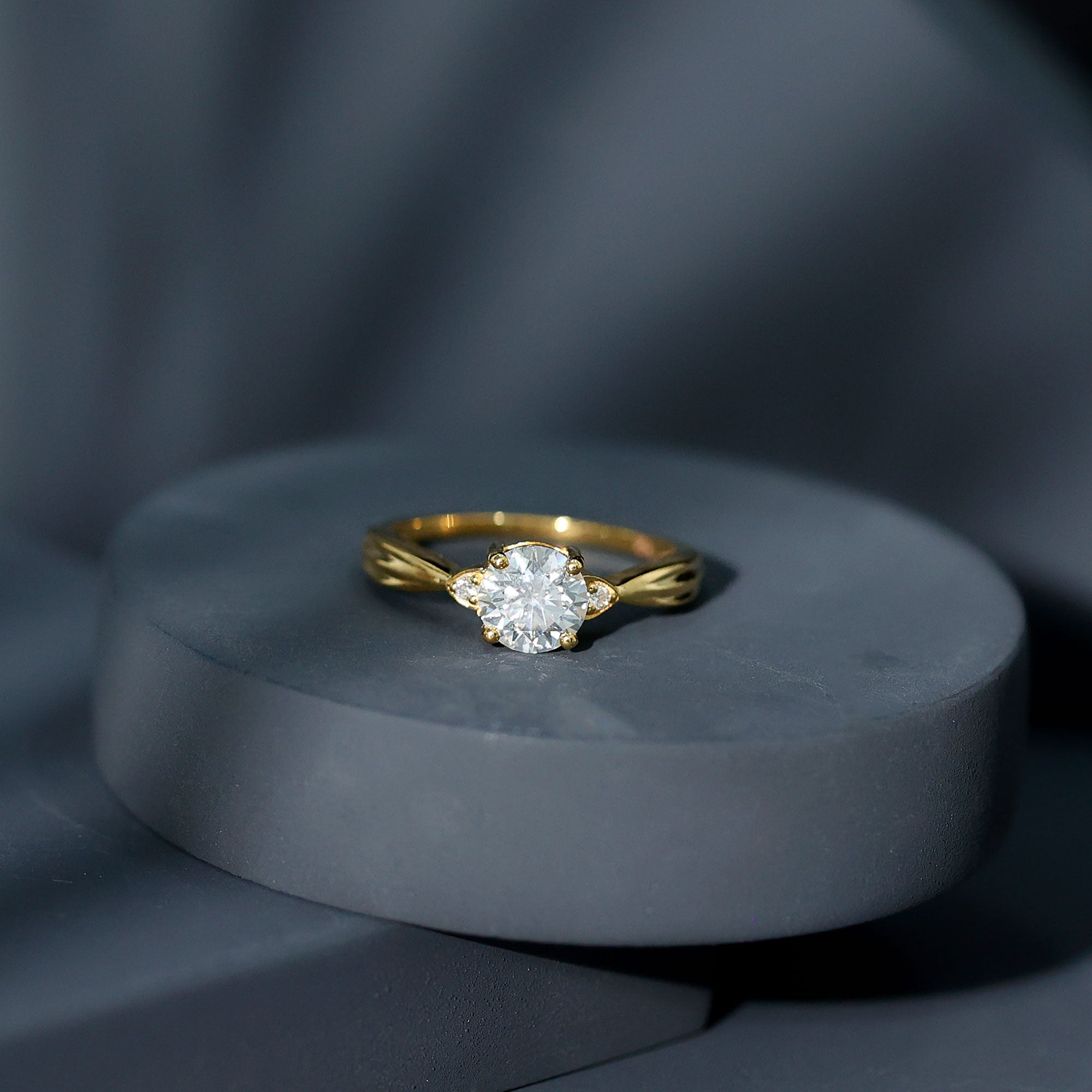 Certified Lab Grown Diamond 6 MM Solitaire Promise Ring Lab - ( EF-VS ) - Rosec Jewels