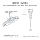 Lab Grown Diamond 5 MM Princess Cut Engagement Ring With Side Stones Lab - ( EF-VS ) - Rosec Jewels