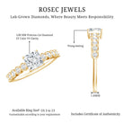 Lab Grown Diamond 5 MM Princess Cut Engagement Ring With Side Stones Lab - ( EF-VS ) - Rosec Jewels
