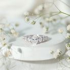 Rosec Jewels-Lab Grown 1.2 Carat Diamond Oval Engagement Ring With Side Stones