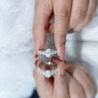 Rosec Jewels-Lab Grown 1.2 Carat Diamond Oval Engagement Ring With Side Stones