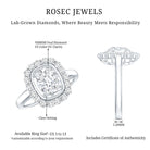 Certified 6X8 MM Oval Lab Grown Diamond Halo Engagement Ring Lab - ( EF-VS ) - Rosec Jewels
