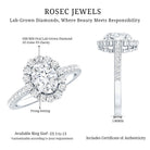 Rosec Jewels-Lab Grown Diamond 6X8MM Oval Halo Engagement Ring With Side Stones