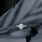 Rosec Jewels-Lab Grown Diamond 6X8MM Oval Halo Engagement Ring With Side Stones