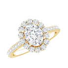 Rosec Jewels-Lab Grown Diamond 6X8MM Oval Halo Engagement Ring With Side Stones