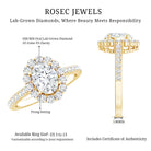 Rosec Jewels-Lab Grown Diamond 6X8MM Oval Halo Engagement Ring With Side Stones