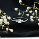 Lab Grown Diamond 6 MM Solitaire Engagement Ring With Side Stones Lab - ( EF-VS ) - Rosec Jewels