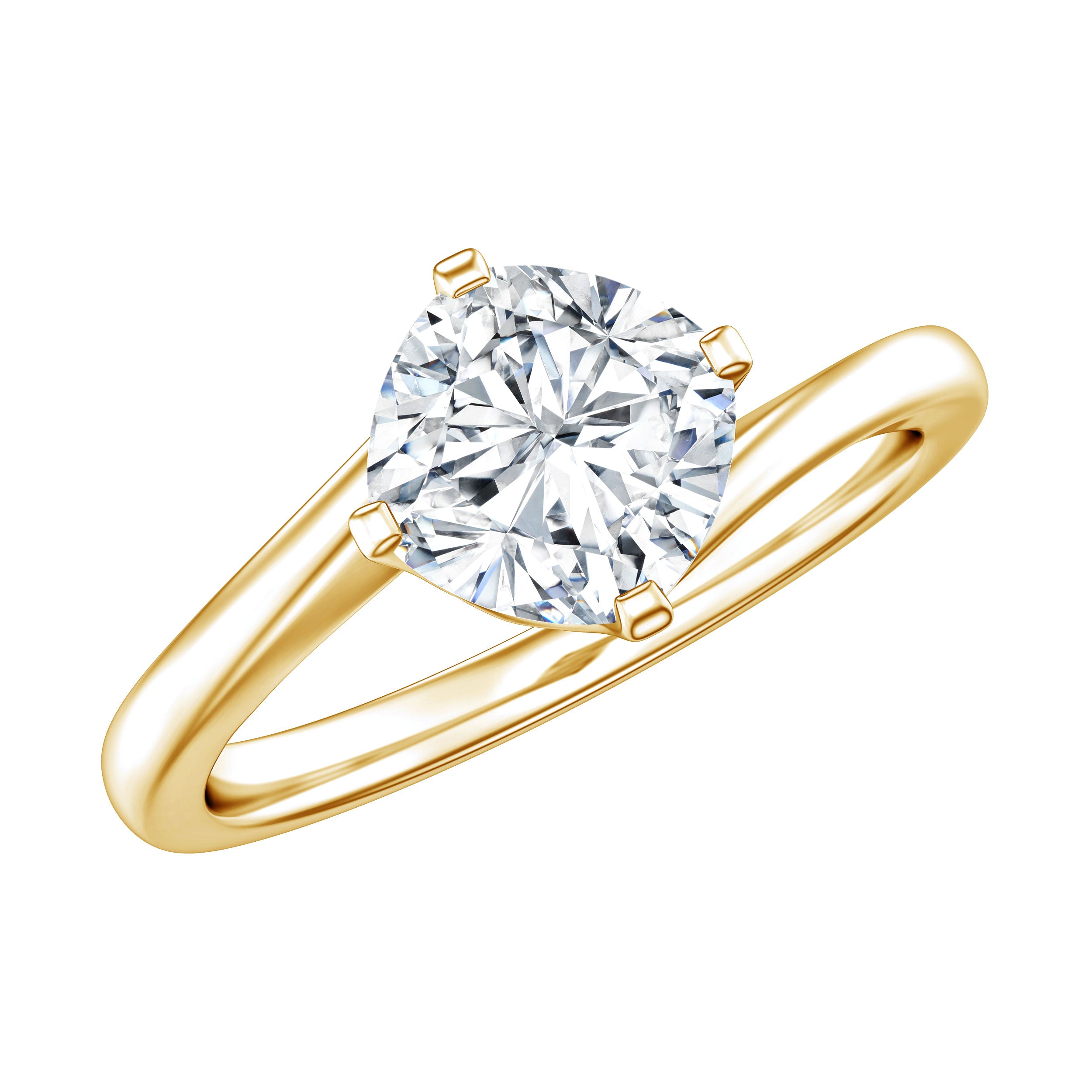 Certified 6 MM Cushion Lab Grown Diamond Solitaire Engagement Ring Lab - ( EF-VS ) - Rosec Jewels