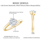 Certified 6 MM Cushion Lab Grown Diamond Solitaire Engagement Ring Lab - ( EF-VS ) - Rosec Jewels