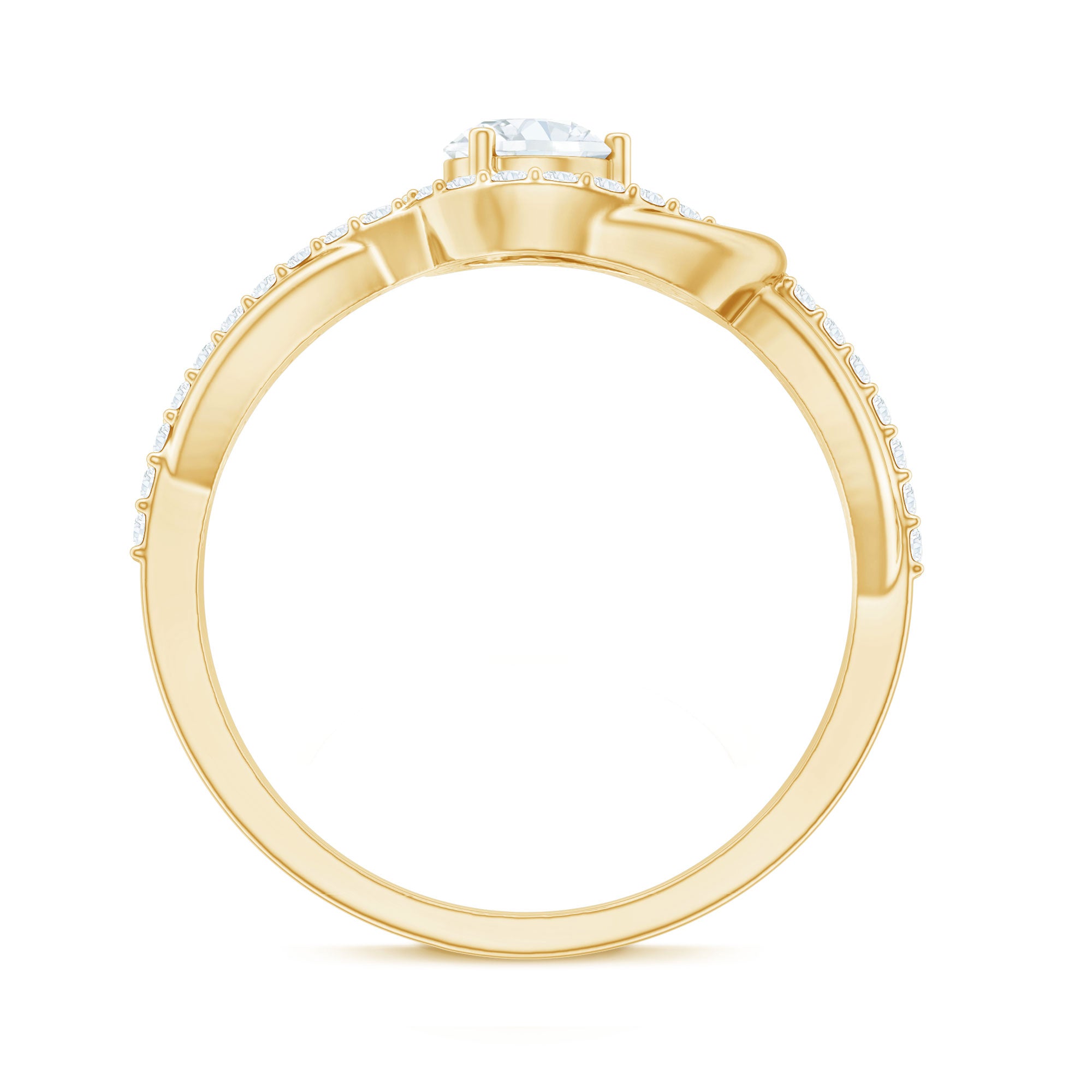 Rosec Jewels-Certified 6MM Lab Grown Diamond Love Knot Engagement Ring