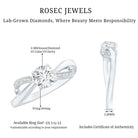 Certified 6 MM Lab Grown Diamond Prong Set Twisted Engagement Ring Lab - ( EF-VS ) - Rosec Jewels
