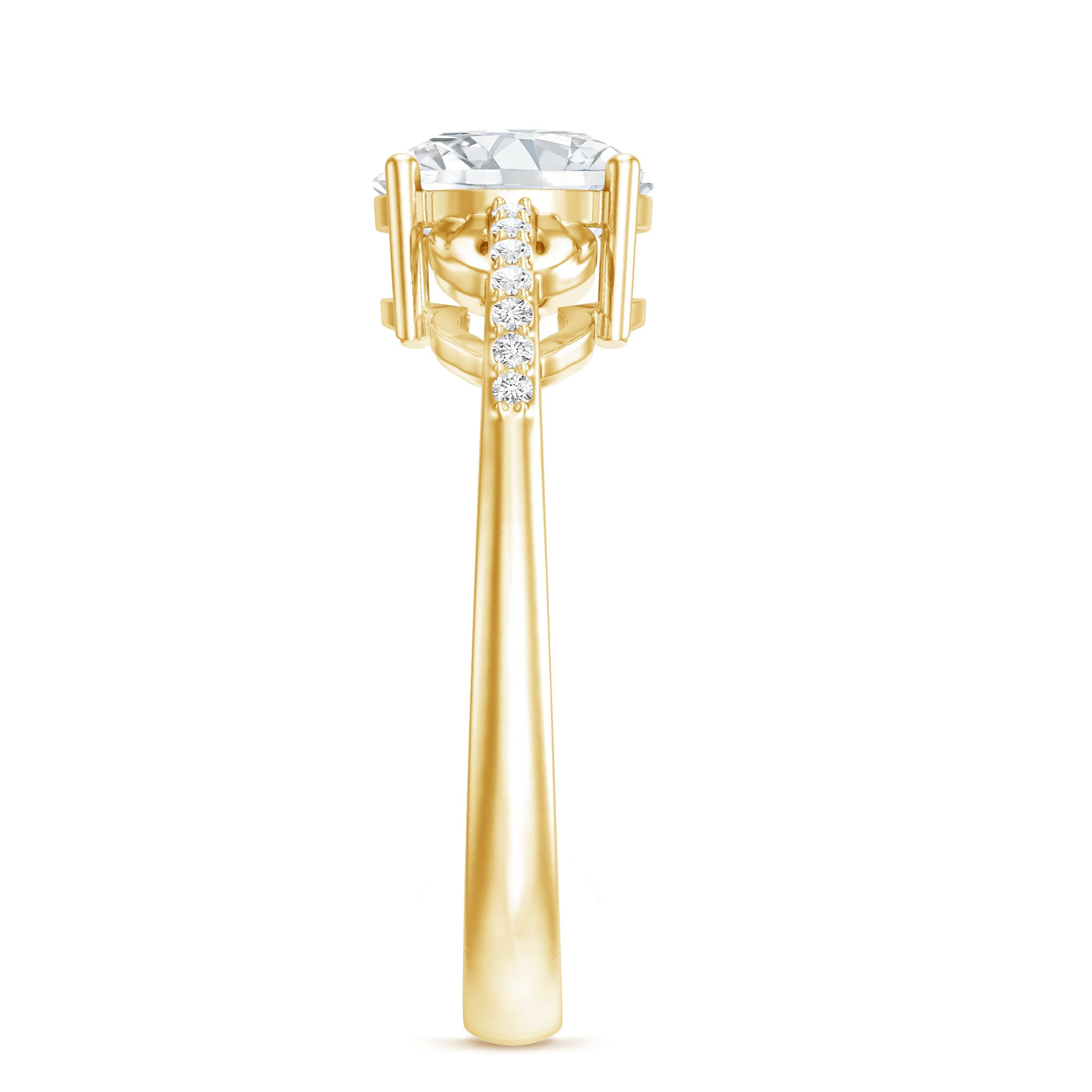 Certified 8 MM Round Lab Grown Diamond Unique Engagement Ring Lab - ( EF-VS ) - Rosec Jewels