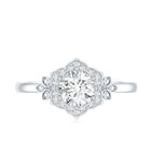 Rosec Jewels-Certified Lab Grown Diamond Art Deco Flower Engagement Ring