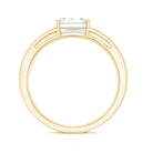 Rosec Jewels-Lab Grown Diamond 6X8MM Emerald Cut Engagement Ring With Diamond Studded Shank
