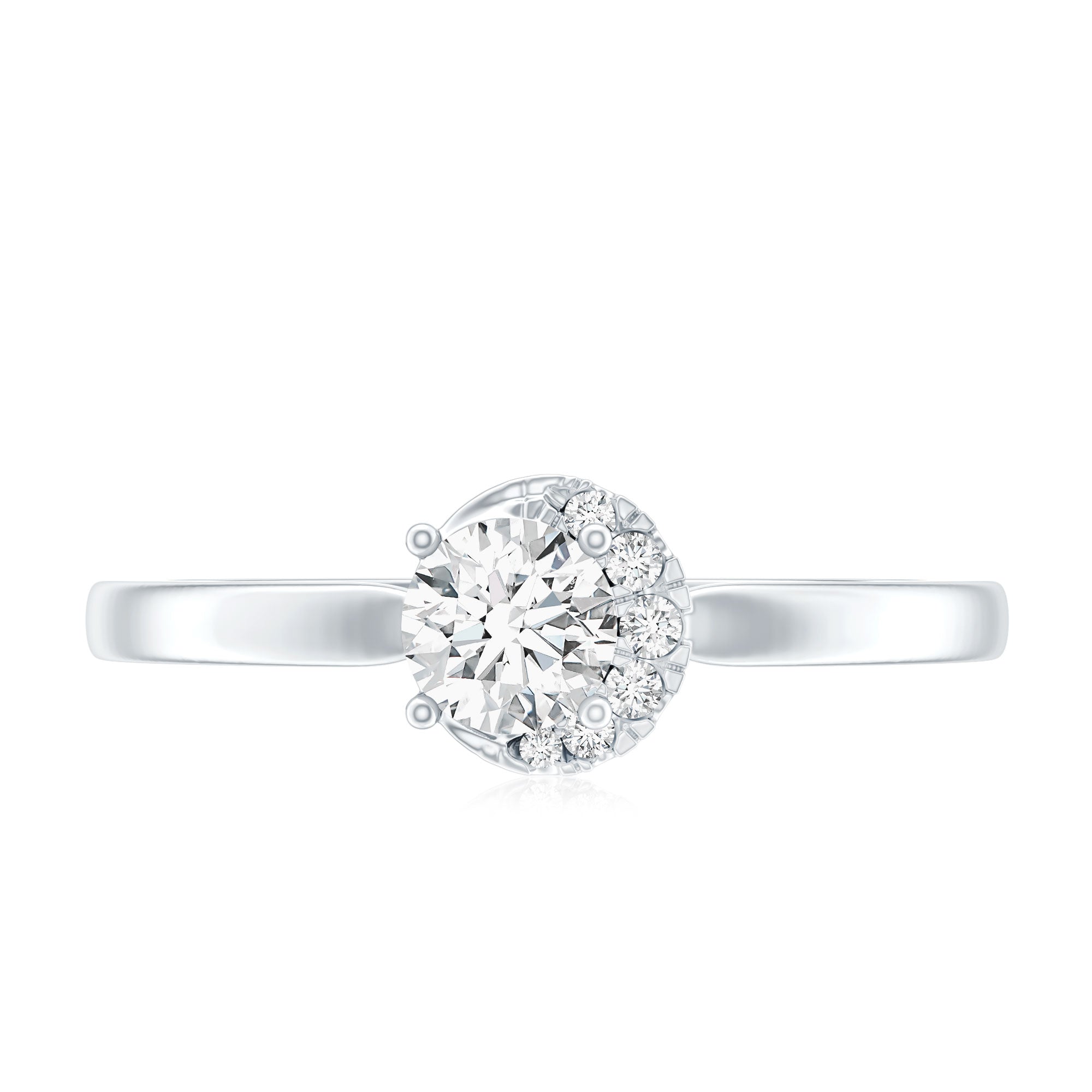 Rosec Jewels-5 MM Certified Lab Grown Diamond Solitaire Promise Ring