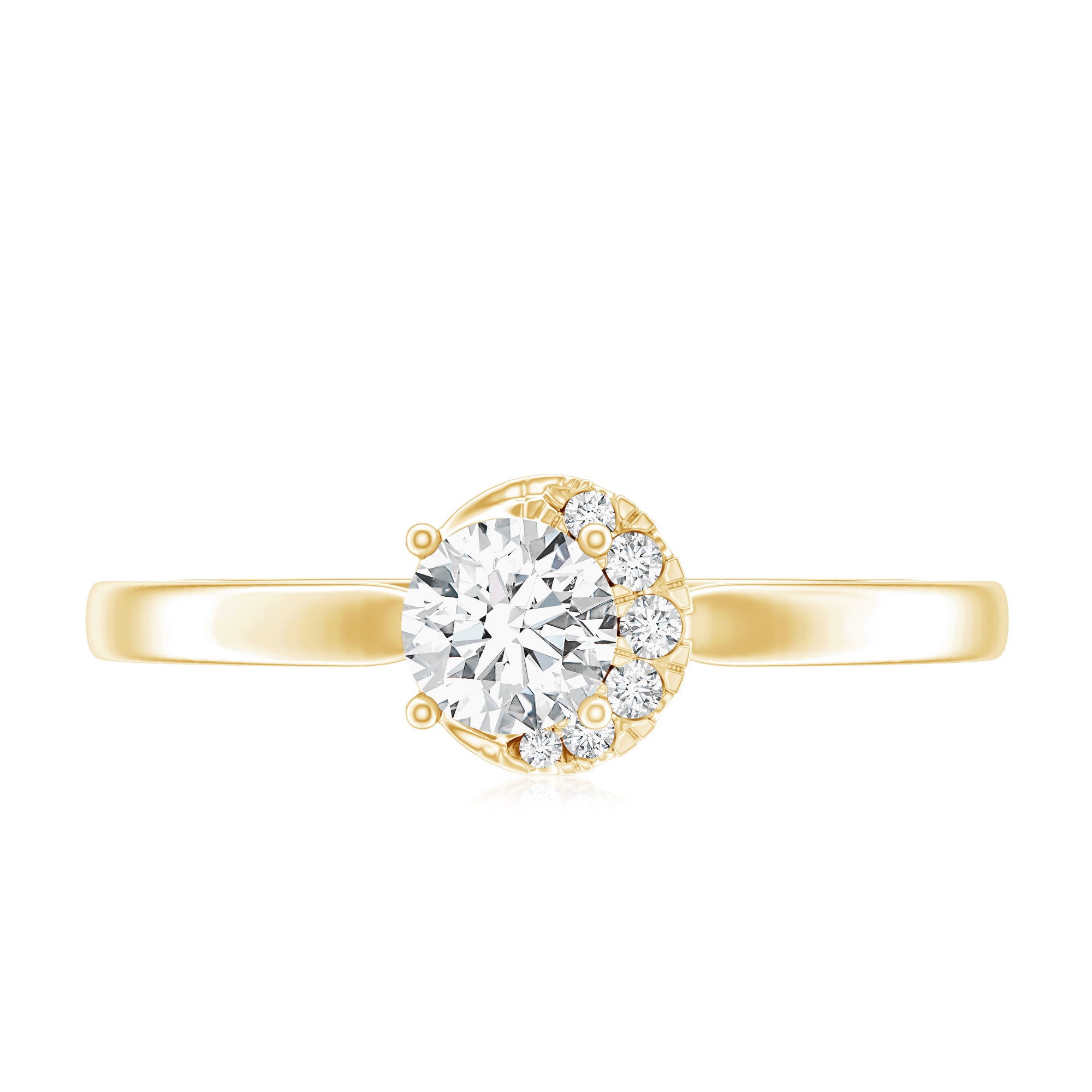 Rosec Jewels-5 MM Certified Lab Grown Diamond Solitaire Promise Ring