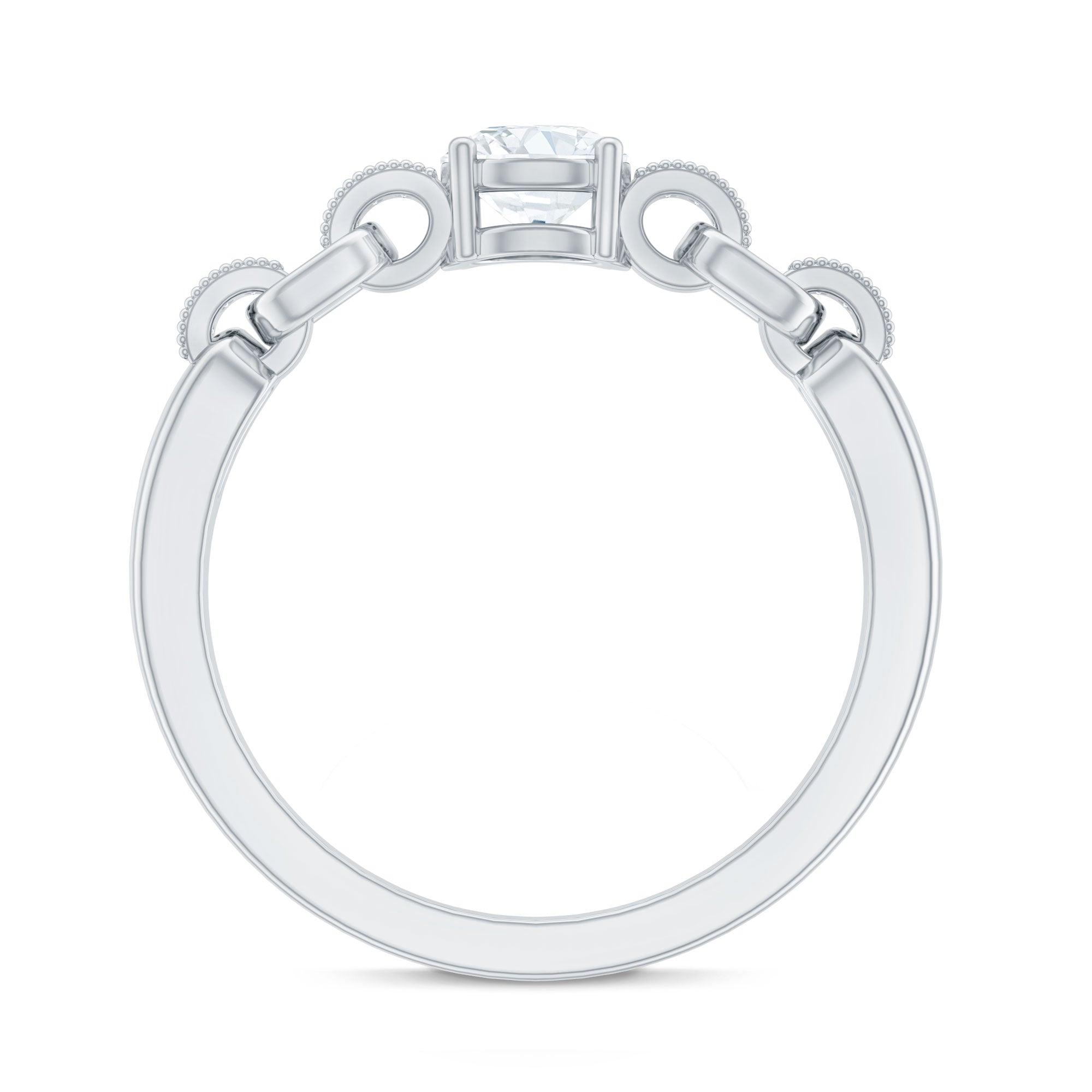 Certified 5 MM Lab Grown Diamond Promise Ring For Her Lab - ( EF-VS ) - Rosec Jewels