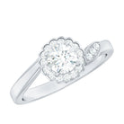 Certified 5 MM Lab Grown Diamond Floral Engagement Ring Lab - ( EF-VS ) - Rosec Jewels