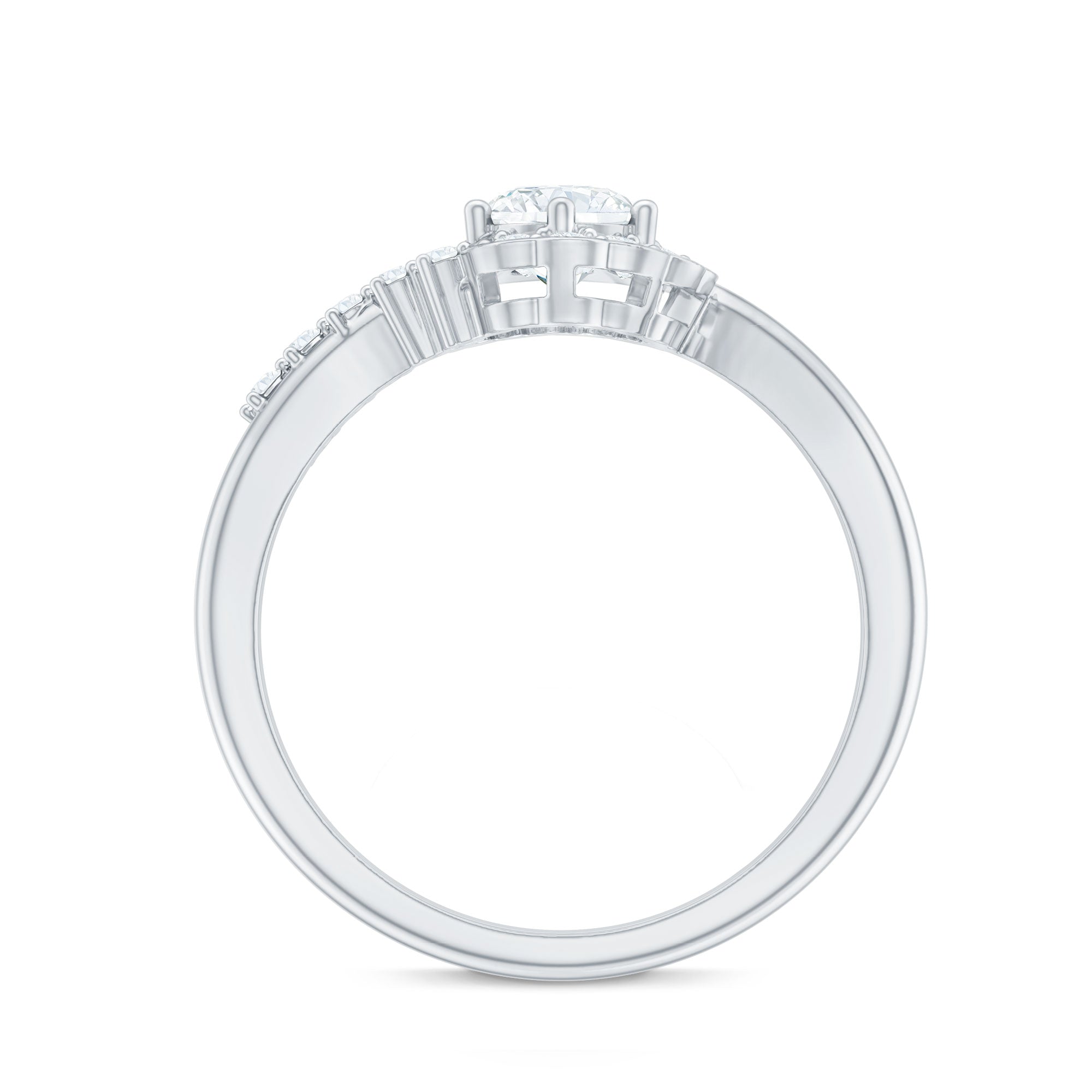 Certified 5 MM Lab Grown Diamond Nature Inspired Engagement Ring Lab - ( EF-VS ) - Rosec Jewels