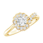 Certified 5 MM Lab Grown Diamond Nature Inspired Engagement Ring Lab - ( EF-VS ) - Rosec Jewels
