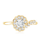 Certified 5 MM Lab Grown Diamond Nature Inspired Engagement Ring Lab - ( EF-VS ) - Rosec Jewels
