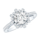 Rosec Jewels-Lab Grown Diamond 8 MM Circle Engagement Ring With Side Stones